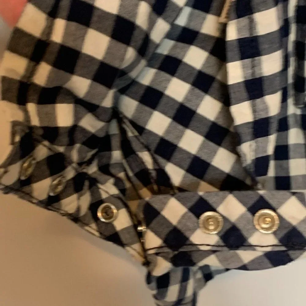 Baby Gap Gingham Print Navy Romper